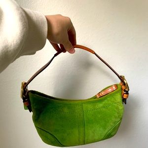 Authentic Coach bag in beautiful kelly green suede